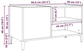 ντουλάπι δίσκων Δρυς τεχνίτης 84,5x38x48 cm Κατασκευασμένο ξύλο - Καφέ