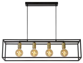 Φωτιστικό Κρεμαστό Lucide 00424-04-30 RUBEN Μαύρο Ματ (Black Mat)|Χρυσό Χρώμα (Gold Coloured)