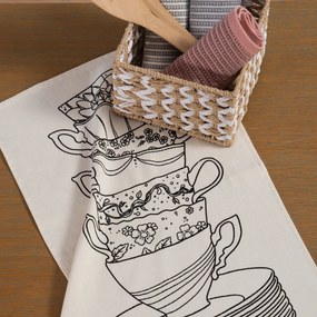 Πετσέτα Κουζίνας (40x60) Nef-Nef Homeware My Cup Of Tea Ecru