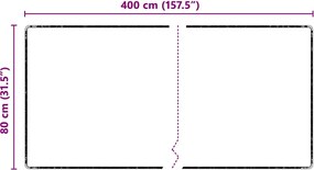 vidaXL Δερμάτινο Χαλί Μαύρο 80 x 400 εκ. 100% Πολυπροπυλένιο Τούφτα