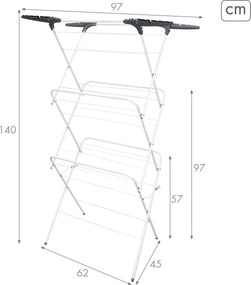 Απλώστρα Ρούχων Max Home Μέταλλο 62 X 140 X 45 CM (x2)