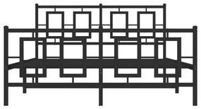 vidaXL Πλαίσιο Κρεβατιού με Κεφαλάρι&Ποδαρικό Μαύρο 140x200εκ. Μέταλλο
