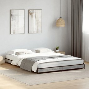 vidaXL Πλαίσιο Κρεβατιού Γκρι Sonoma 120x200 εκ. Επεξ. Ξύλο &amp; Μέταλλο