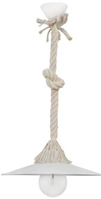 Φωτιστικό Οροφής Μονόφωτο Heronia Macrame 31-1080 Rope/White