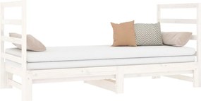 vidaXL Καναπές Κρεβάτι Συρόμενος Λευκός 2x(90x190) εκ. από Μασίφ Πεύκο