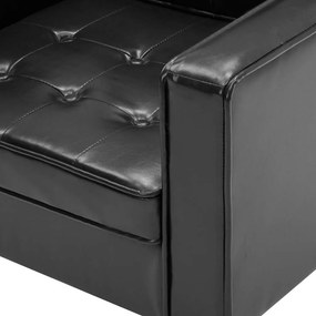 vidaXL Πολυθρόνα Μαύρη 75x70x75 εκ. από Συνθετικό Δέρμα