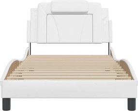 vidaXL Πλαίσιο Κρεβατιού Viana με LED Χωρίς Στρώμα Λευκό 100x200 εκ.