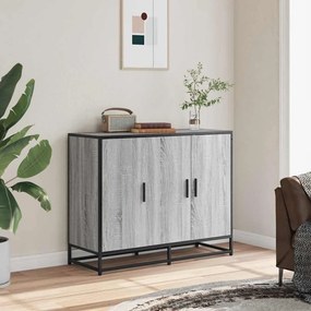 Sideboard Grey Sonoma 94x35x76 cm Ξύλινη κατασκευή - Γκρι