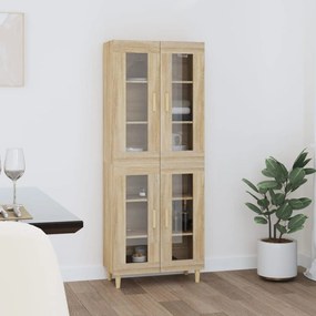vidaXL Ντουλάπι Sonoma δρυς 69,5 x 34 x 180 εκ. από Επεξεργασμένο Ξύλο