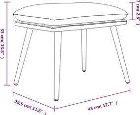 vidaXL Υποπόδιο Μπλε 45 x 29,5 x 35 εκ. Υφασμάτινο