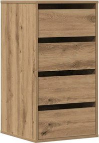 vidaXL Συρταριέρα Γωνιακή Αρτισιανή Δρυς 40x41x76 εκ. Επεξεργ. Ξύλο