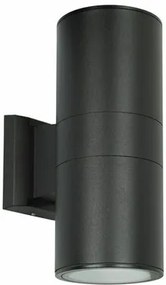 POWERTECH φωτιστικό τοίχου HLL-0190 για 2x GU10 λάμπες, μεταλλικό, IP65, μαύρο