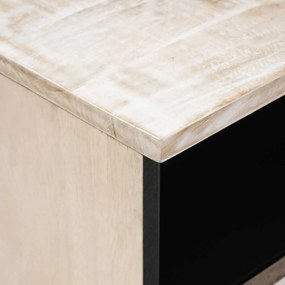 vidaXL Κρεβατοκάμαρα 2 pcs Λευκό 40 x 33 x 46 εκ. Στερεό ξύλο μάνγκο