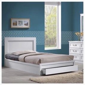 LIFE Κρεβάτι Μονό με Συρτάρι, για στρώμα 90x190cm,  Άσπρο ΕΜ3635,1