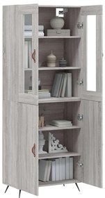 vidaXL Ντουλάπι Γκρι Sonoma 69,5 x 34 x 180 εκ. Επεξεργασμένο Ξύλο