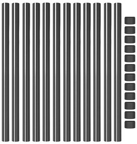 vidaXL Πό posts φράχτη 12 pcs Γκρι 80 cm Ατσάλι με Επικάλυψη Πούδρας