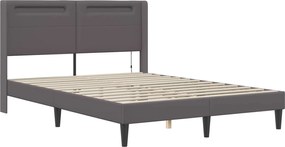 vidaXL Σκελετός κρεβατιού με στρώμα Γκρι 120 x 190 cm Τεχνητό Δέρμα
