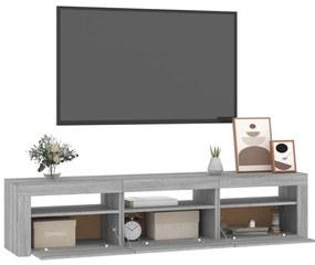 vidaXL Έπιπλο Τηλεόρασης με LED Γκρι Sonoma 180x35x40 εκ.