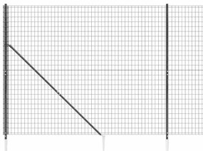 vidaXL Συρματόπλεγμα Περίφραξης Ανθρακί 2 x 25 μ. με Καρφωτές Βάσεις