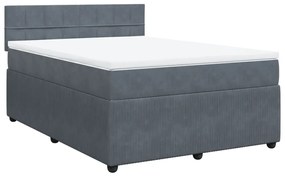 ΚΡΕΒΑΤΙ BOXSPRING ΜΕ ΣΤΡΩΜΑ ΣΚΟΥΡΟ ΓΚΡΙ 140X190 ΕΚ. ΒΕΛΟΥΔΙΝΟ 3287735