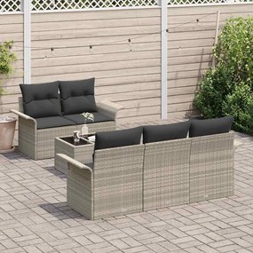 vidaXL Σετ Καναπέ Κήπου με μαξιλάρι 6 pcs Ανοιχτό γκρι 55 x 55 x 37 εκ