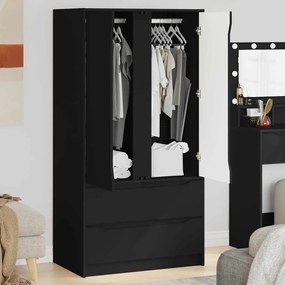 vidaXL Ντουλάπι Μαύρο 79,5 x 49 x 156 εκ Μηχανικά επεξεργασμένο ξύλο