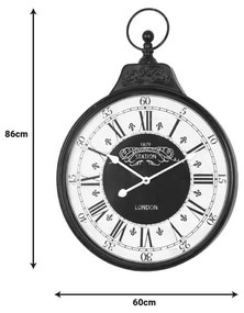 Ρολόι τοίχου Cloco Inart μέταλλο σε μαύρη απόχρωση 60x6x86εκ 60x6x86 εκ.