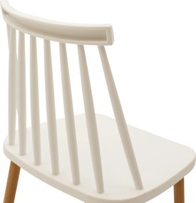 Σκαμπό μπαρ Aurora pakoworld λευκό pp-φυσικό πόδι 42x47x109εκ