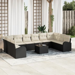 vidaXL Σετ Καναπέ 10 Τεμαχίων με Μαξιλάρια Καφέ Πολυεστέρας