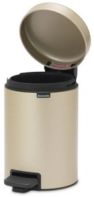 Κάδος απορριμμάτων με πεντάλ Brabantia NewIcon 1003195, 3 L, Ομαλό κλείσιμο, Αντιολισθητική βάση, Μεταλλικό χρυσό