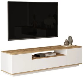 Έπιπλο τηλεόρασης Soren pakoworld sonoma-λευκό 180x.44.5x44.6εκ Model: 176-000057
