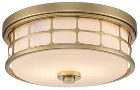 Πλαφονιέρα Φωτιστικό Οροφής Μπάνιου 2xE27 60W IP44 Guardian Elstead QZ-GUARDIAN-F-PNBR Ορείχαλκος
