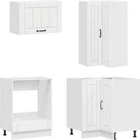 vidaXL Μονάδα κουζίνας LUCCA 8 pcs Γυαλιστερό Λευκό Επεξεργασμένο Ξύλο