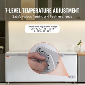 VEVOR Chest Freezer 19.8 cu.ft / 561 L Large Deep Freezer &amp; 4 Removable Baskets