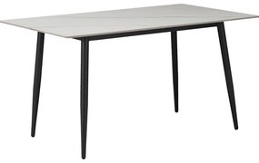Τραπέζι Gustas λευκό μαρμάρου sintered stone-μαύρο μέταλλο 160x90x75εκ 160x80x75 εκ.
