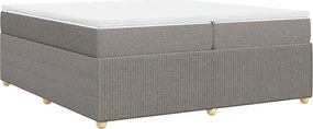 vidaXL Κρεβάτι Boxspring με Στρώμα Taupe 200x200 εκ. Υφασμάτινο