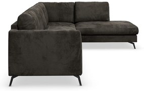 Γωνιακός Καναπές Seattle 178, Μαύρο, Καφέ, 325x213x88cm, Πόδια: Μέταλλο | Epipla1.gr