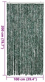 vidaXL Σήτα Εντόμων Πράσινο/ Λευκό 100 x 200 εκ. από Σενίλ