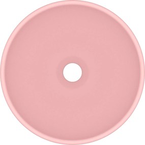 VidaXL Νιπτήρας Πολυτελής Στρογγυλός Ροζ Ματ 32,5x14 εκ. Κεραμικός