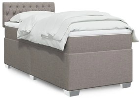 Κρεβάτι Boxspring με Στρώμα Taupe 90x190 εκ.Υφασμάτινο