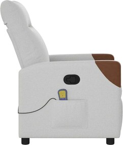 vidaXL καρέκλα ανάκλισης μασάζ Cloud Grey Fabric