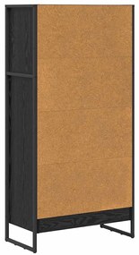 vidaXL Βιβλιοθήκη Μαύρη Οξυά 80 x 30 x 155 εκ Επεξεργασμένο ξύλο