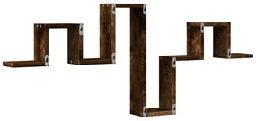 vidaXL Ραφιέρα Τοίχου Καπνιστή Δρυς 104,5x10x43 εκ. Επεξεργασμένο Ξύλο