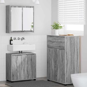 vidaXL Σετ Επίπλων Μπάνιου 3 pcs Γκρίζο Σονομα Επεξεργασμένο ξύλο