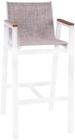 ΣΚΑΜΠΟ ΜΠΑΡ ΑΛΟΥΜΙΝΙΟΥ ΛΕΥΚΟ ΜΕ POLYWOOD 52 x 58 x 108 εκ. HM5790.01