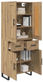 vidaXL Highboard Artisan Oak 69,5 x 34 x 180 εκ. Επεξεργασμένο ξύλο