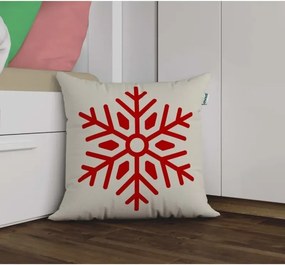 Stewehome Διακοσμητική μαξιλαροθήκη με 3d ψηφιακή εκτύπωση σχέδιο νιφάδα χιονιού Κόκκινο 43x43 cm