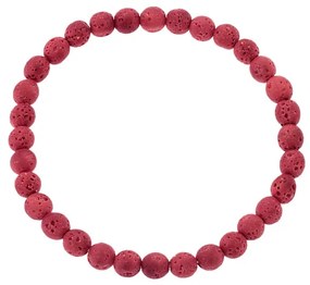 Βραχιόλι Senza Men&#039;s, λάστιχο με κόκκινες πέτρες από Λάβα 0.6 cm