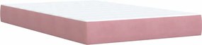 vidaXL Κρεβάτι Boxspring με Στρώμα Ροζ 120x200 εκ. Βελούδινο