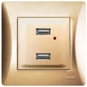 Πρίζα USB 2 Θύρες Χρυσό H-Series 50-00139-9 Lineme 50-00139-9